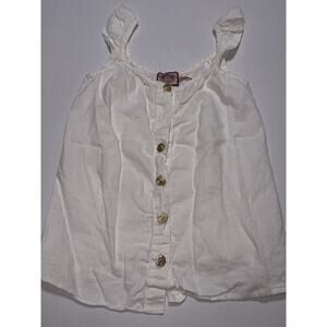 Y2K VTG Juicy Couture Size 0 White Linen Tank Top